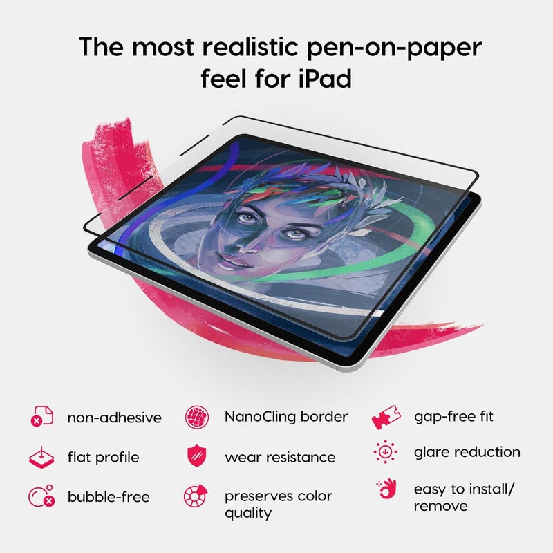 Astropad ورق الصخور قلم v3.0 – واقي شاشة ورقي لجهاز آيباد 10.2 (الجيل 7، 8، 9) + نصائح قلم آبل 2 عبوة – متوافق مع قلم آبل الجيل 1/2 و قلم برو - Image 4